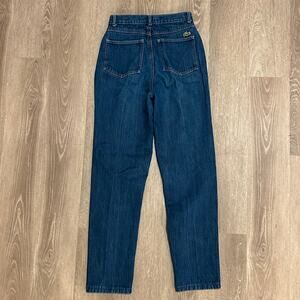Lacoste Izod Vintage High Rise Straight Leg Jeans Crocodile Logo Denim 10
